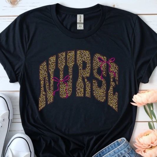 Nurse Rhinestone T-shirt and sweatshirt with sparkling NURSE design